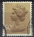 Royaume Uni 1977 Oblitr Queen Reine Elizabeth II Machin 50 Penny olive brun SU