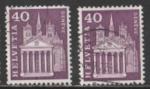 Suisse 1960; Y&T n 650 & 650a; 2x40c, monument, cathdrale de Genve