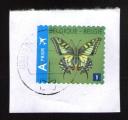 BELGIQUE Oblitration ronde Used Stamp sur fragment Papillon Butterfly