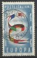 Italie 1957; Y&T n744;  25 L Europa, bleu-clair & multicolore