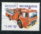 Timbre du NICARAGUA 1985  Obl  N 1381  Y&T  Pompiers Camion