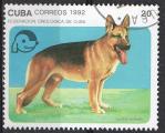 Cuba 1992; Y&T n 3192; 10c, faune, chien berger allemand