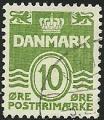 Dinamarca 1950-52.- Cifra. Y&T 336Ab. Scott 318. Michel 328y.
