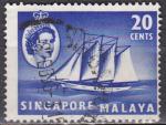 SINGAPOUR N 36 de 1955 oblitr