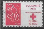 2005 FRANCE 3745 oblitr, cachet rond, croix-rouge