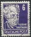 Allemagne - Emissions gnrales - 1948 - Yt n 33 - Ob - Gerhardt Hauptmann 6p v