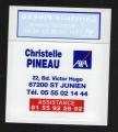 Autocollant vignette automobile certificat d'assurance AXA Christelle PINEAU