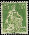 Suiza 1907-17.- Helvetia. Y&T 122. Scott 135. Michel 105x.