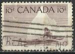 Canada 1954; Y&T n 278; 10c, chasseur esqimaux en kayac