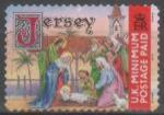 Jersey 2001 - Noël, adoration des bergers, crèche, clocher, ob - YT1005/SG1019 °