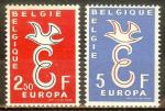BELGIQUE N1064/1065** (europa 1958) - COTE 10.00 