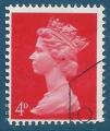 Grande-Bretagne N476 Elizabeth II 4p rouge oblitr