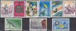 BELGIQUE 9 timbres oblitrs de 1966  