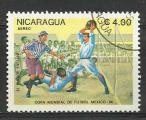 Nicaragua 1985; Y&T n PA 1083; 4C$; Foot,  Coupe du Monde au Mexique