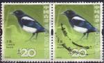 Hong-Kong 2006 -Oiseau/Bird: pie commune/common magpie, obl, pair- YT 1315 (x2)