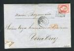 Rare lettre de Bordeaux pour Vera Cruz ( Mexique - 1866 ) avec un n° 24