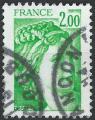 FRANCE - 1977/78 - Yt n 1977 - Ob - Sabine de Gandon 2,00 F vert jaune