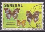 Timbre oblitr n 567(Yvert) Sngal 1982 - Papillons