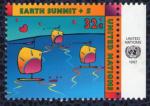 Nations Unies 1997 ONU Peter Max Earth Summit Sommet de la Terre bord de feuille