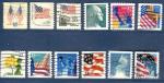 Etats-Unis - - oblitr - divers petits timbres usage courant (drapeaux)