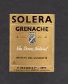 Ancienne tiquette de vin : Grenache Solera