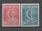 Europa 1966 Norvge Yvert 501 et 502 neuf ** MNH