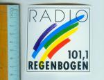 RADIO 101.1 REGENBOGEN / FM STEREO /  autocollant / 