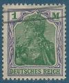 Allemagne N128 Germania 1m violet et vert oblitr