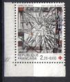 timbre   FRANCE 1986 - YT 2449 a - CROIX ROUGE - VITRAIL DE VIEIRA DA SILVA 