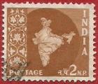 India 1958-63.- Mapa. Y&T 96. Scott 303. Michel 287.
