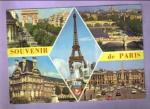 PARIS - CPM 2007 - multivues - Tour Eiffel / champs Elyses / Louvre / Concorde