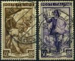 Italie : n 584 et 585 oblitr (anne 1950)