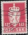 Norvge 1977 Off. Sak 1,25 Krone Rouge Armoiries Animaux Hraldiques Y&T NO S103
