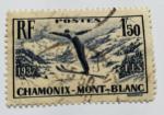 Timbre Oblitr REPUBLIQUE FRANCAISE1937 CHAMONIX  MONT BLANC