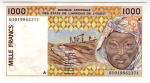 **   CTE d' IVOIRE  (BCEAO)     1000  francs   2001   p-111j A    UNC   **
