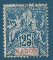 Gabon N23 Colonies 25c bleu oblitr