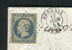Rare lettre d'Argueil pour Lyon ( Juin 1854 ) avec un n° 10