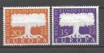 Europa 1957 Sarre Yvert 384 et 385 neuf ** MNH