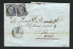 Rare lettre de Montbéliard pour Paris ( 1850 ) avec deux superbes n° 4a