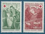 Paire N1661 et 1662 Croix-Rouge 1970 - Fresques de Dissay - neuf**