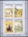 Bloc feuillet neuf ** n 47(Yvert) Tanzanie 1986 - Oryx, girafe, rhinocros