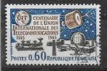 1965 FRANCE 1451 oblitr, cachet rond, U.I.T