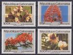 Srie de 4 TP neufs ** n 686/689(Yvert) Gabon 1991 - Fleurs