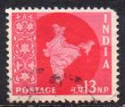 INDE N 77 o Y&T 1957-1958 Carte de l'Inde