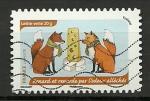 France timbre oblitr anne 2014 Serie Odorat : Renard et renarde par l'odeur. 