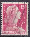 Timbre oblitr n 329(Yvert) Algrie 1955 - Marianne de Muller