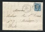 Rare lettre de Domblans avec un n° 45C -Cachet Convoyeur Station DOMBLANS B. BES