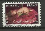 France timbre n 3804 oblitr anne 2005 Naissances "C'est une Fille"