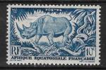 AEF - 1947 - Yt n 208 - N** - Rhinocros 10c