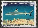 **   POLYNESIE Fr.    12 F  1983  YT-194  " Requin de rcif "  (o)   **